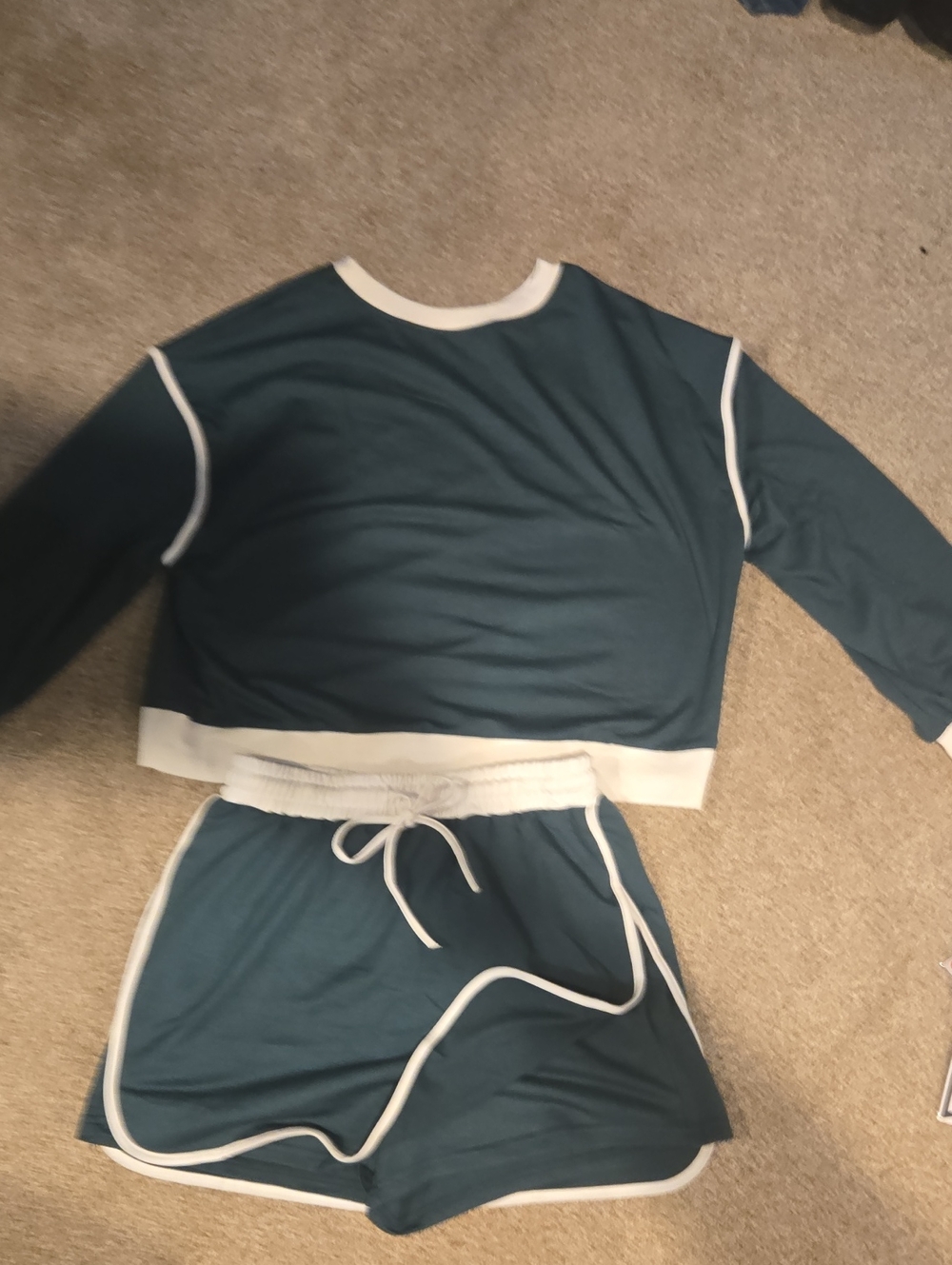 Teal Contrast-Trim Women's Skirt - Casual Active Style